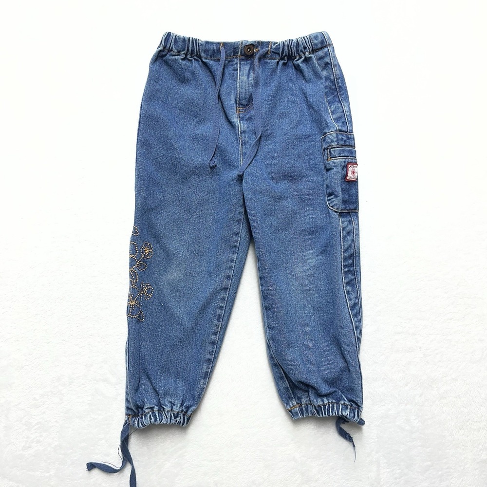 Z Cavaricci Bambini Cargo Jeans Baby Girl 24m Floral Embroidered